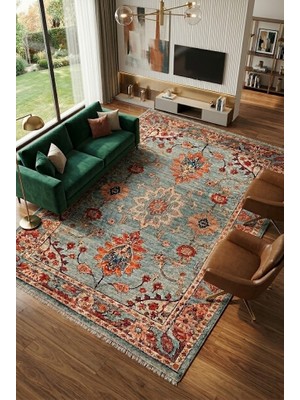 Cos.kim Dekoratif Halı Kaymaz Taban  Leke Tutmaz Yıkanabilir Kilim Özel Ölçü Salon Halısı 3030