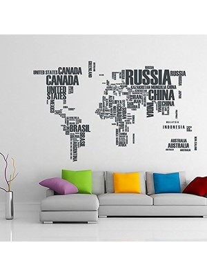 SDT Group Dünya Haritası Ülke Adları Xl Duvar Dünya Ülkeleri Atlas Dekoratif Duvar