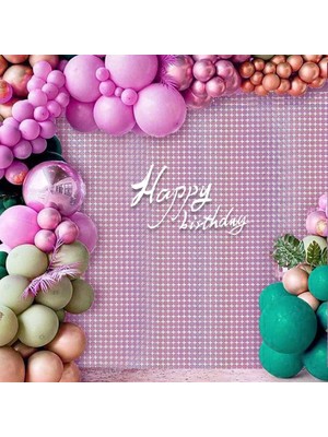 Uravas Store Ekstra Metalize Rose Gold Renk Disko Dikdörtgen Kesim Kapı Perdesi Dekorasyon 1x2 Metre
