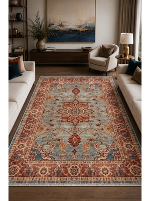 Cos.kim Dekoratif Halı Kaymaz Taban  Leke Tutmaz Yıkanabilir Kilim Özel Ölçü Salon Halısı 3034