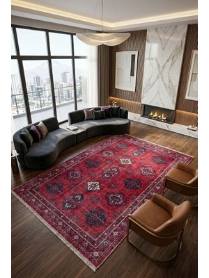 Cos.kim Dekoratif Halı Kaymaz Taban  Leke Tutmaz Yıkanabilir Kilim Özel Ölçü Salon Halısı 3040