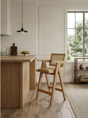 Kleinhaus Furniture Sofia Ahşap Bar Sandalyesi, Klasik Tasarım