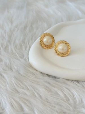 Revoia Inci Detaylı Gold Küpe