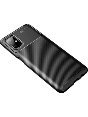 Colezium Galaxy M51 Kılıf Auto Fus Karbon Kapak - Siyah