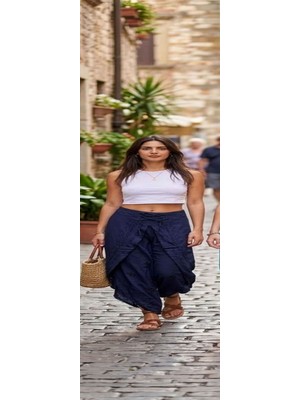 Fibula Otantik Standart Beden %yüz Pamuk Lastikli Işlemeli Kapamalı Pantolon 36-44 Arası Uygundur