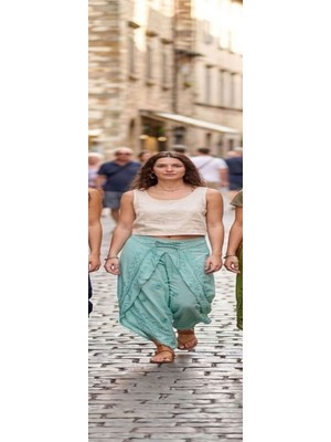 Fibula Otantik Standart Beden %yüz Pamuk Lastikli Işlemeli Kapamalı Pantolon 36-44 Arası Uygundur