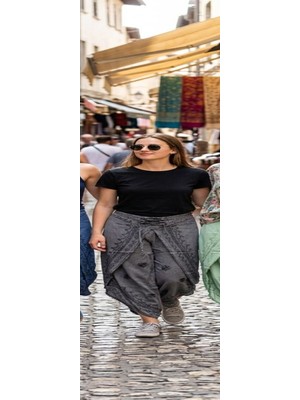 Fibula Otantik Standart Beden %yüz Pamuk Lastikli Işlemeli Kapamalı Pantolon 36-44 Arası Uygundur
