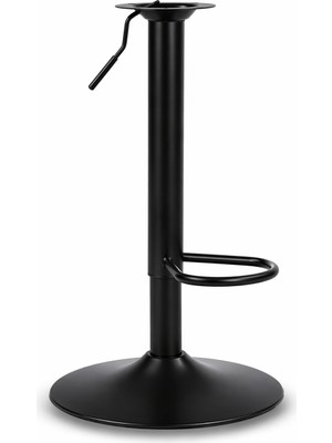 Bürocci Bar Taburesi Ayağı – Siyah Mat Boyalı Amortisörlü Metal Gövde, 50–75 cm Ayarlı,