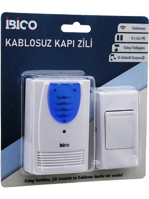 İbico Ibico İ11-015 ( Wireles Kablosuz ) Kapı Zili ( Pilli ) ( 16 Farklı Melodi ) ( 50MT Çekim Alanı ) ( Pil = 2AA & Düğme = 23A )*50