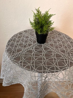 Zesa Home Fiskos Masa Örtüsü Tül Güpürlü Çeyizlik