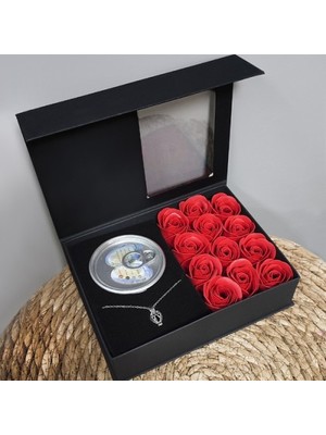 Derin Stok Romantik Gül Istiridye Inci Kolye Seti