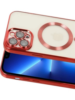 Colezium Iphone 13 Pro Kılıf Kross Magneticsafe Kapak - Kırmızı