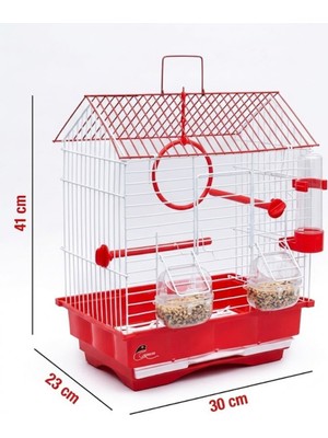 Trivogue Kuş Kafesi Kırmızı 41X23X30 cm