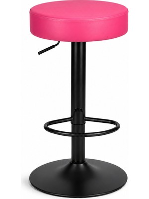 Bürocci Moni Bar Sandalyesi - Pembe - 9511Y0120 - Siyah Mat Boyalı Metal Ayak