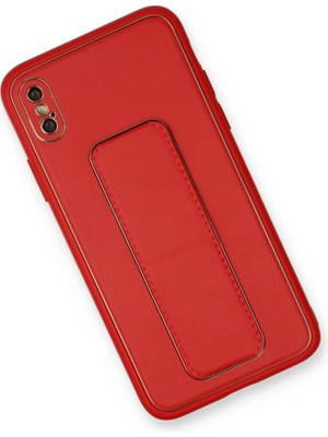 Colezium Iphone Xs Max Kılıf Co Deri Standlı Kapak - Kırmızı