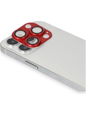 Colezium Iphone 13 Pro Max Pers Alüminyum Kamera Lens - Kırmızı