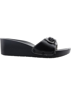 Ceyo 9969-1 Günlük 5,5 cm Topuk Jelli Kadın Terlik Siyah