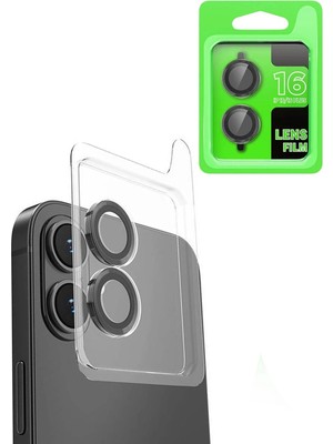 Durukar®  iPhone 16 Raze Metal Kamera Lens - Siyah