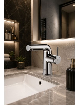 Gpd MLB195 Aduro Lavabo Bataryası Krom Modern Su Tasarruflu Lavabo Bataryası