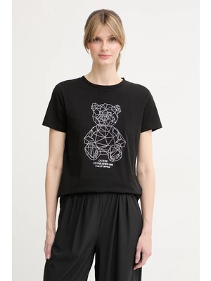 Guess Romy Regular Fit Kadın Siyah T-Shirt V6GI12K3325-JBLK