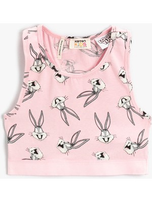 Koton Bugs Bunny Baskılı Atlet Crop Lisanslı Pamuklu