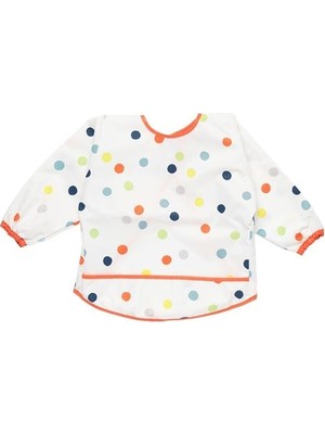 IKEA Bebek Mama Önlüğü 37x34 cm Cırt-Cırtlı Bantlı Uzun Kollu Yumuşak Polyester Beyaz