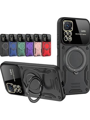 Colezium Note 12 Pro 4g Kılıf Joy Lens Standlı Kapak - Kırmızı