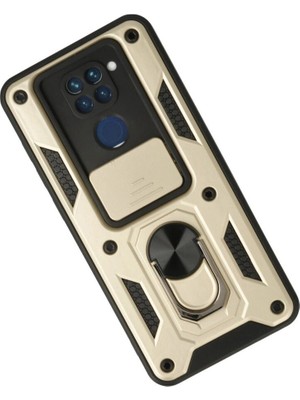 Colezium Note 9 Kılıf Pars Lens Yüzüklü  - Gold