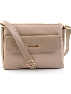 Bambi Bej Baskı Detaylı  Kadın Postacı Çanta C06650265710