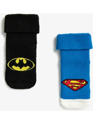 Koton Süperman Batman Baskılı  Çorap Set