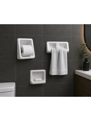 Seramik 15X15 Kolsuz Gömme tip katı Sabunluk  Üç (3) Adet