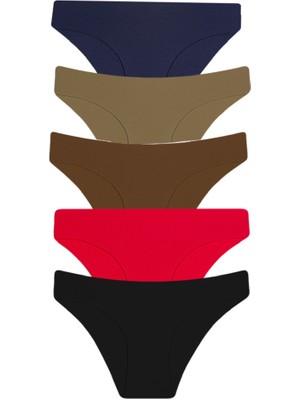 Afrodizyac 5'li Lazer Kesim Dikişsiz Iz Yapmaz Extra Yumuşak ve Extra Esnek Slip