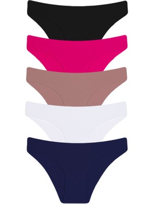 Afrodizyac 5'li Lazer Kesim Dikişsiz Iz Yapmaz Extra Yumuşak ve Extra Esnek Slip