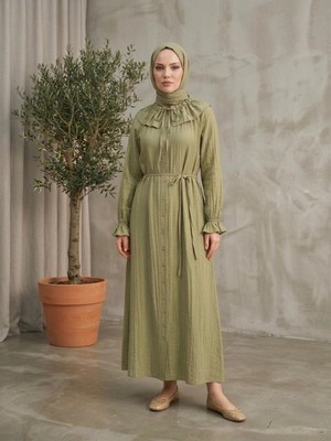 Foremia Yaka Tünelli Elbise-Haki -