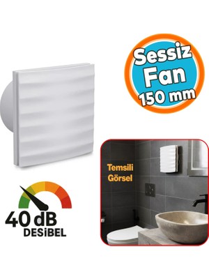 Nzb Banyo Wc Aspiratör Fanı Süper Sessiz 12 W Kapaklı Düz 150 mm Duvar Tipi Tuvalet Hava Havalandırma