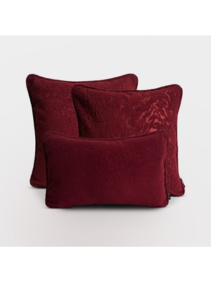 Lidoma Home "scarlet Ruby" Dokulu Kırlent Kılıfı Seti - Bordo