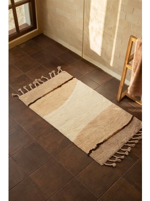 İrya Marble Tekli Banyo Paspası %100 Pamuk 60X100 Kahverengi