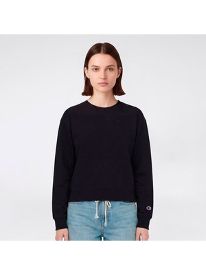Champion Crewneck Regular Fit Kadın Siyah SWEATSHIRT.KK001