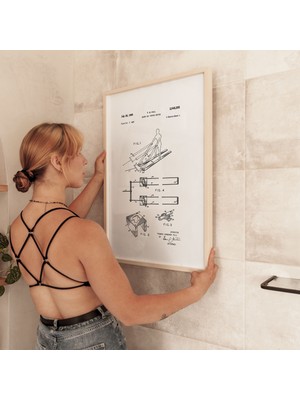 Pegziz Su Kayağı Çekme Aparatı Patent Tablosu Su Sporları Duvar Dekor Tablo