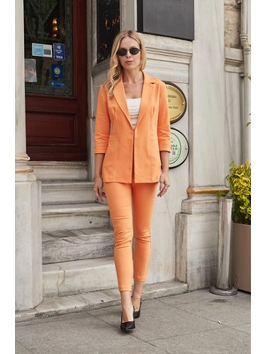 Jument Kapri Truvakar Kol Süs Cepli Kopçalı Likralı Kumaş Ofis Stili Blazer Ceket-Mango