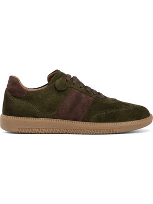 Tergan Haki Hakiki Süet Deri Kadın Sneaker - K4MEAY068704-J86