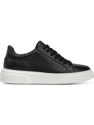 Tergan Siyah Hakiki Deri Erkek Sneaker - E4MEAY057782-A41