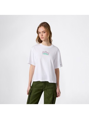 Champion Relaxed Fit Kadın Beyaz T-SHIRT.WW016