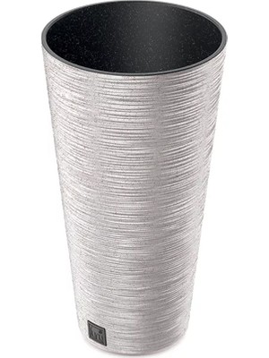 Prosperplast Furu Ahşap Katkılı Sütun Plastik Saksı Beyaz