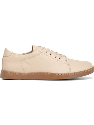 Tergan Krem Hakiki Deri Kadın Sneaker - K4MEAY068708-A68