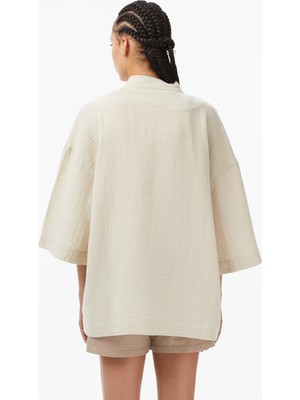 United4 Unıted4 Unisex Krem Kimono.tas
