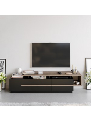 Decorotika Pia Tv Ünitesi Siyah Ceviz