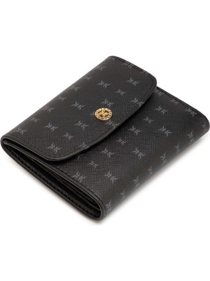 Tergan Siyah Print Kadın Cüzdan - S1CB00055824-T0E