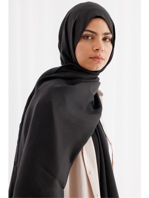 Mizalle Timeless Naia Siyah Pamuk Şal