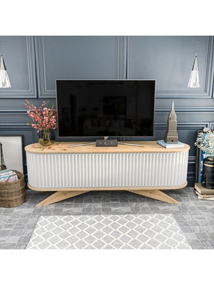 Decorotika Stor Tv Ünitesi Safirmeşe Beyaz
